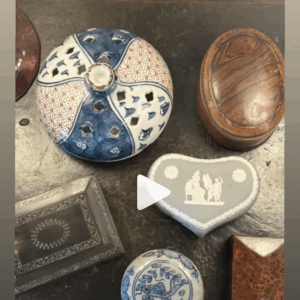 I started photographing three small trinket boxes this morning and kept finding more to add.